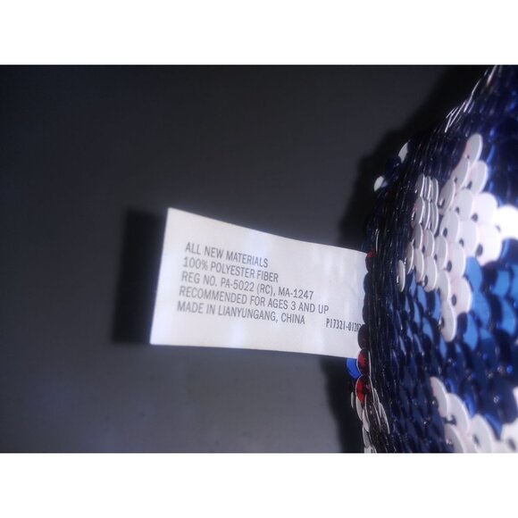 GOFFA Patriotic Sequins Flip Bear Red White and Blue Stars Plush Teddy - Picture 5 of 9